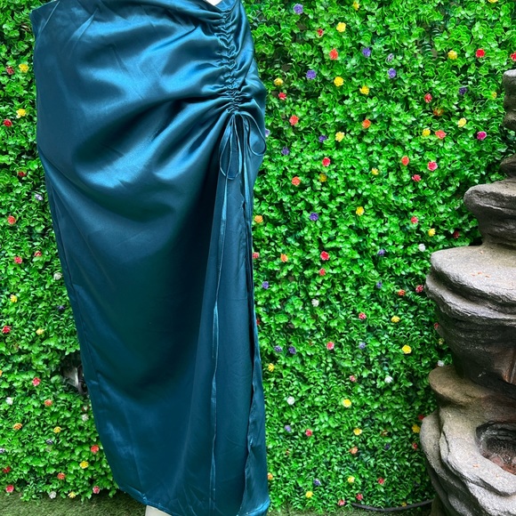 Cider Satin  Drawstring Midi Skirt - Picture 2 of 9